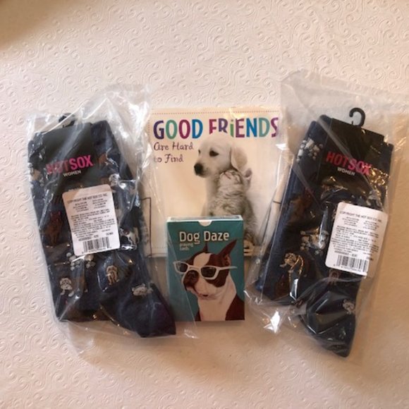 Dog Lovers Canine Socks Cards Treats Book NWT Set - Picture 10 of 11